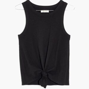 Madewell Black Tie-Front Tank Top